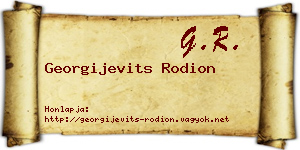 Georgijevits Rodion névjegykártya